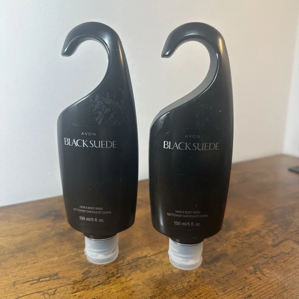 Lot of 2 - Avon BLACK SUEDE‎ Mens Perfumed Hair & Body Wash 5oz New sealed